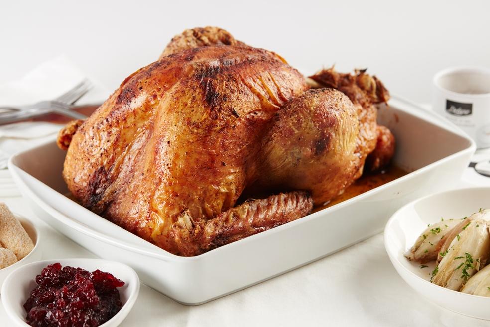 Kalkoen met witloof, veenbessen en cognacsaus