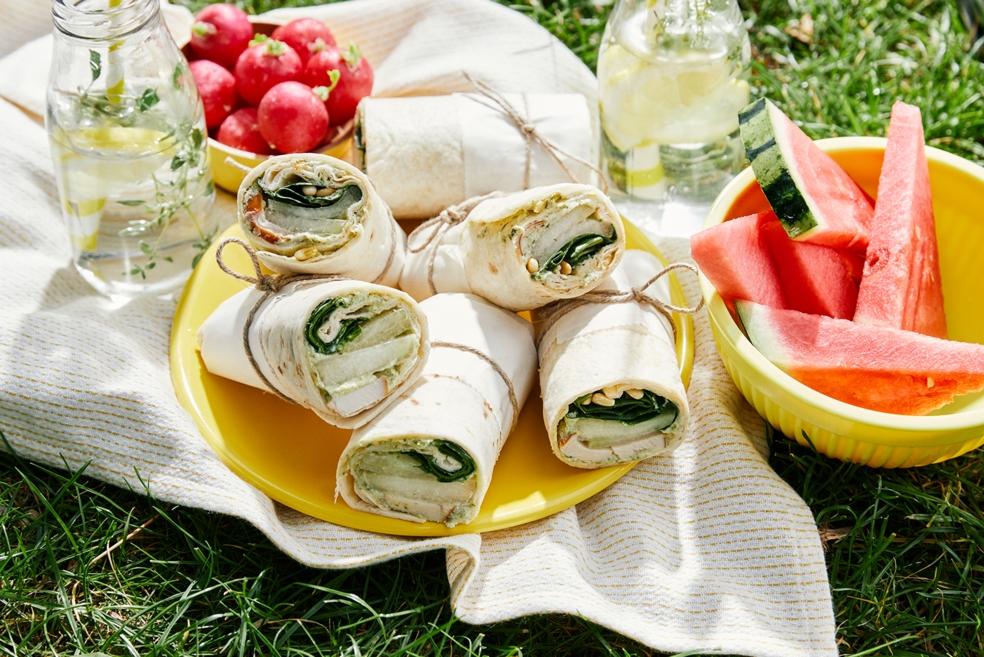 Wrap met galiameloen en gerookte kip