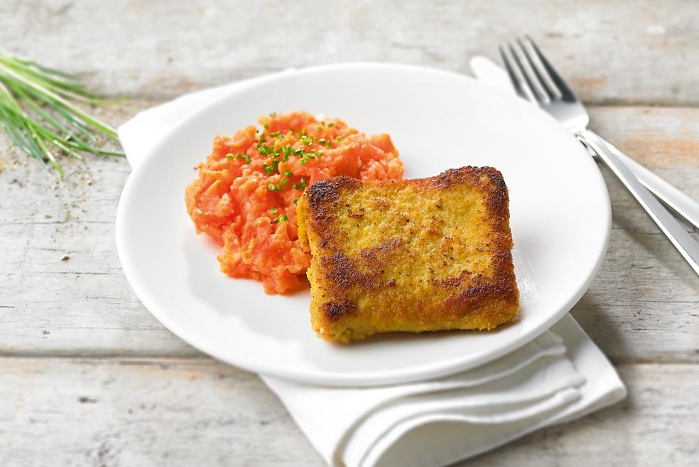 Wortelpuree met cordon bleu