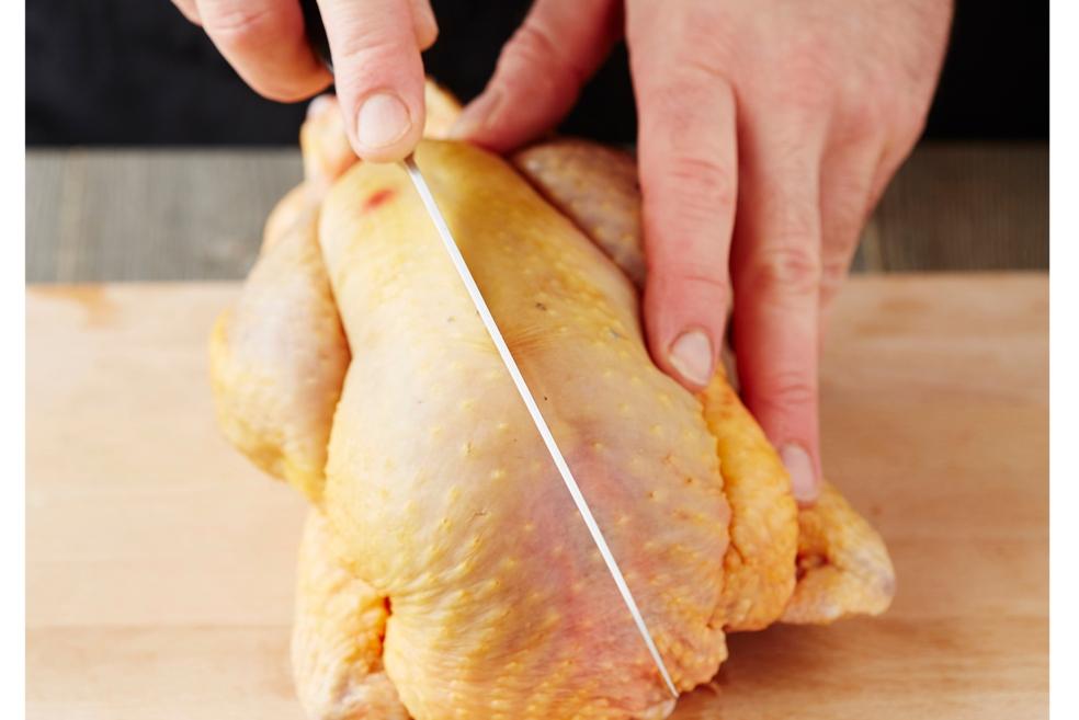 Stap voor stap parelhoen fileren